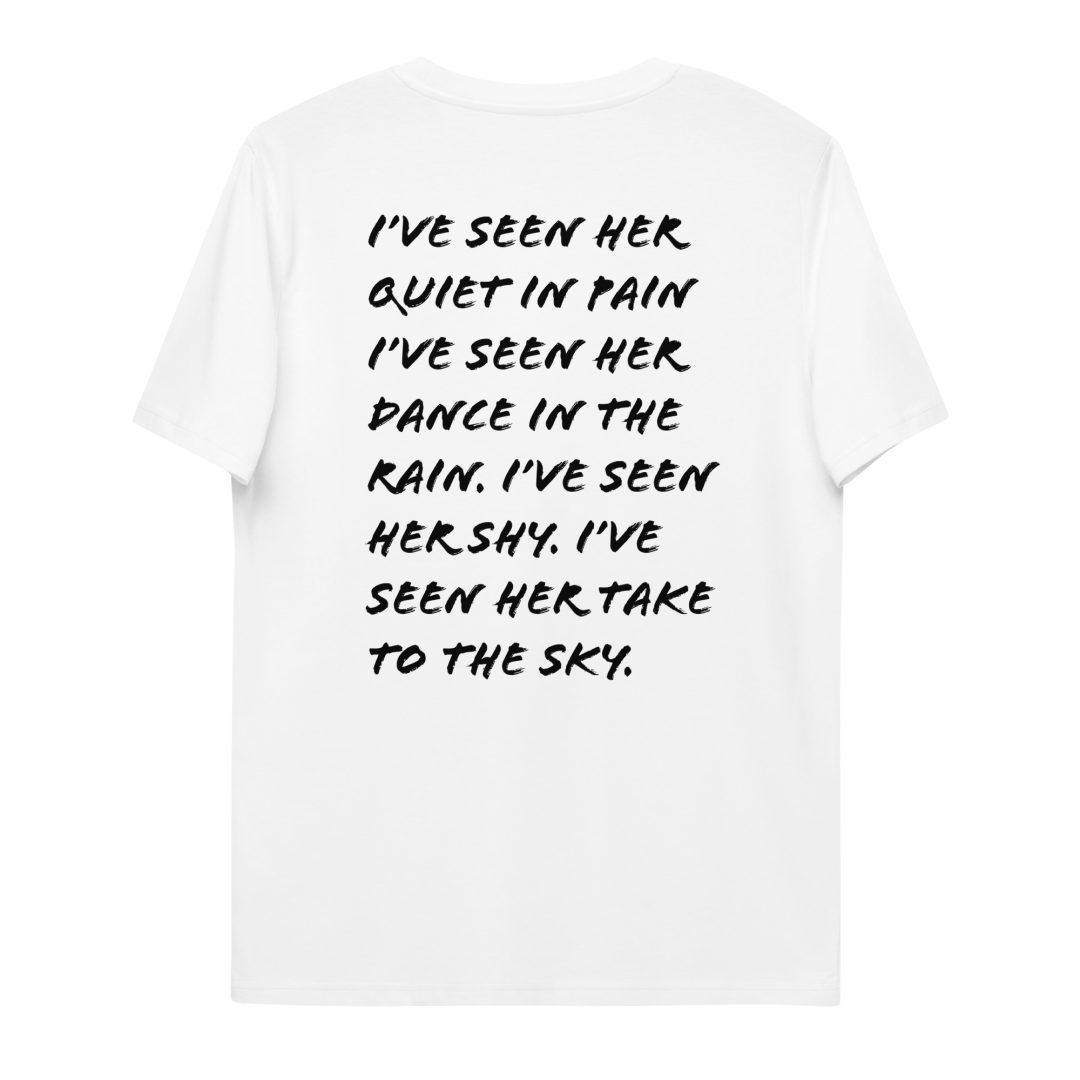 Unisex organic cotton t-shirt - I've seen her - Black print - Image 6